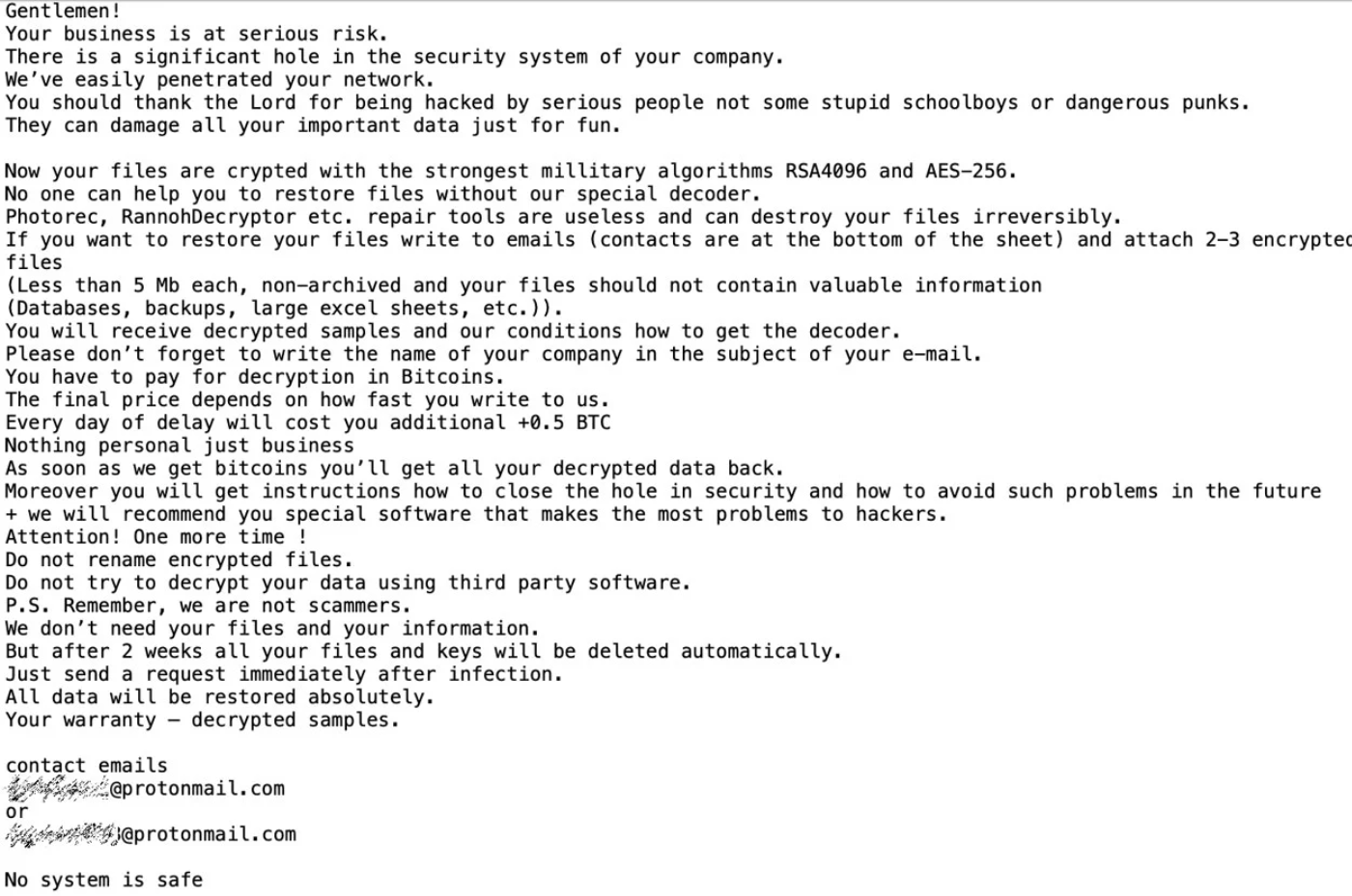 Conti ransom note template graphic